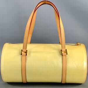 LOUIS VUITTON Yellow Tan VI0016 Monogram Patent Leather Handbag